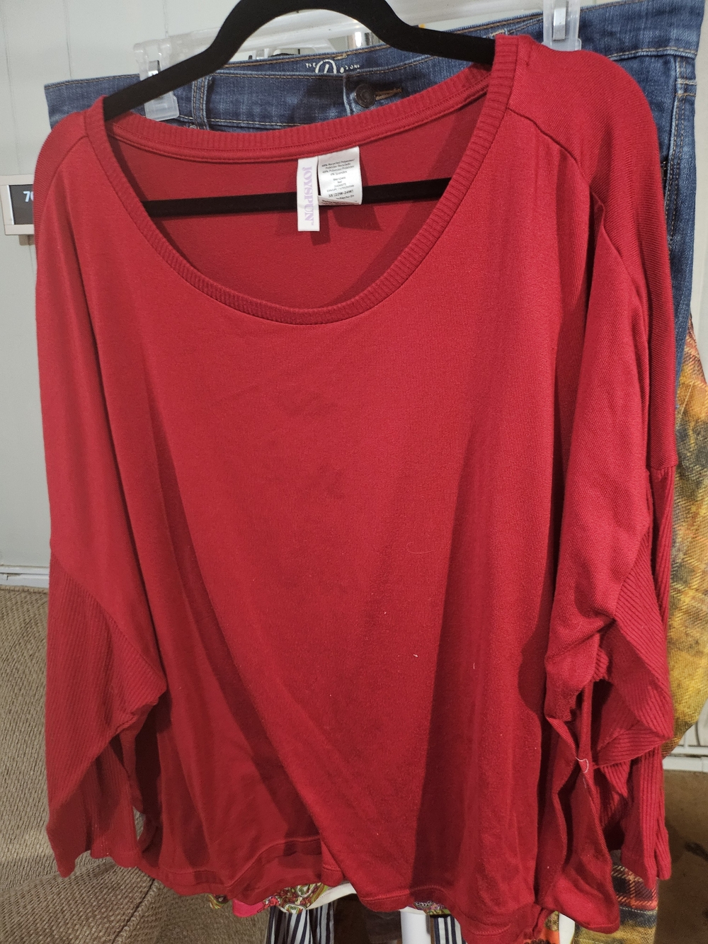 Joyspun Red Crew Neck Sweater - 3X